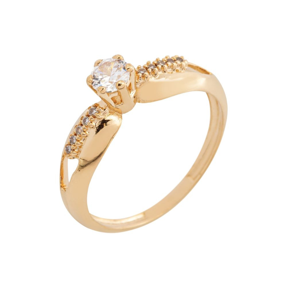 Anel Feminino de Ouro 18k Solitário