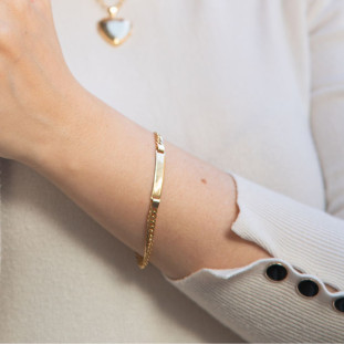 Pulseira de Ouro 18k com Chapa