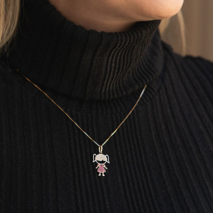 Pingente de Ouro 18k Menina