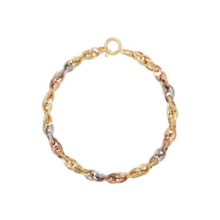 Pulseira de Ouro 18k Feminina Tricolor