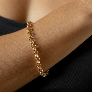 Pulseira Feminina Ouro 18k Portuguesa Fio Largo