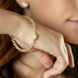 Pulseira Feminina Ouro 18k Portuguesa com Berloque