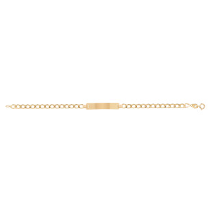 Pulseira de Ouro 18k com Plaquinha Infantil 14cm