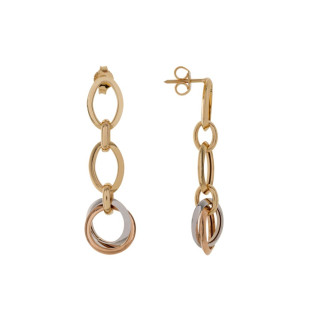 Brinco de Ouro 18k Tricolor