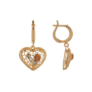 Brinco de Ouro 18k Argola de Coração