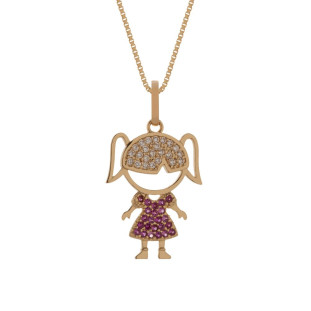 Pingente de Ouro 18k Menina