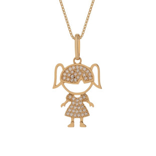 Pingente de Ouro 18k Menina