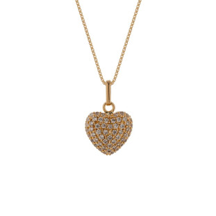 Pingente de ouro 18k Coração Pedras