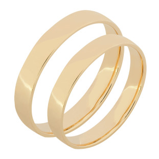 Par Aliança de Ouro 18k Comfort 3.50mm 6g