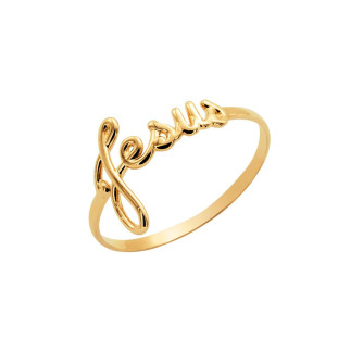 Anel de Ouro 18k Feminino Jesus