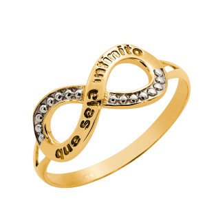 Anel de Ouro Amarelo 18k Feminino Infinito 