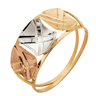 Anel de Ouro 18k Tricolor Feminino 