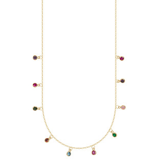 Choker de Ouro 18k Feminina com Zircônias Coloridas