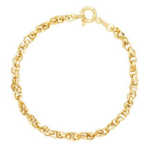 Pulseira de Ouro 18k Feminina Portuguesa Hexagonal