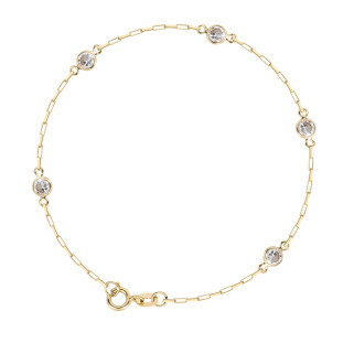 Pulseira de Ouro 18k Cartier Com Zircônia Reine