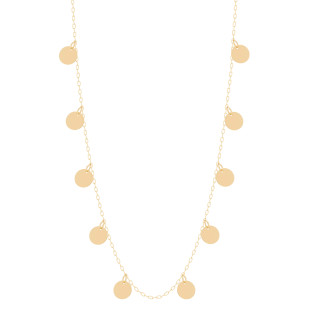 Choker de Ouro 18k Feminina com Medalha Lisa