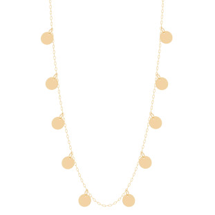 Choker de Ouro 18k Feminina com Medalha Lisa