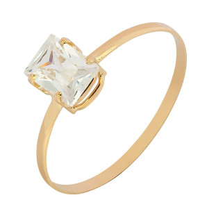 Anel de Ouro 18k Feminino Pedra Baguete