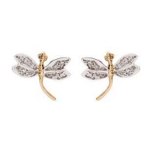 Brinco de Ouro 18k Libélula