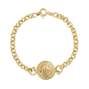 Pulseira Feminina Ouro 18k São Bento Grande