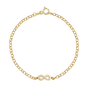 Pulseira Feminina Ouro 18k Infinito Pedras