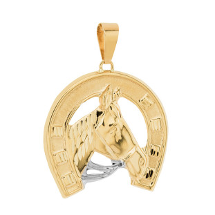 Pingente Cavalo Ouro 18k Ferradura Médio