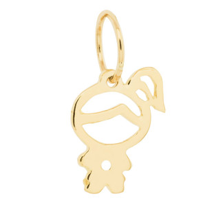 Pingente de Ouro Amarelo 18k Menina Pequeno