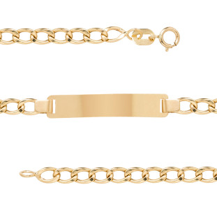 Pulseira de Ouro 18k com Plaquinha Adulto 19cm