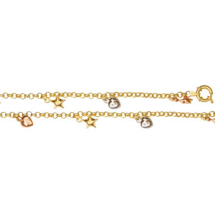 Pulseira Ouro 18k Piccolo Cuore Stellato