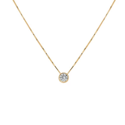 Corrente de Ouro 18k Veneziana + Pingente Ponto de Luz