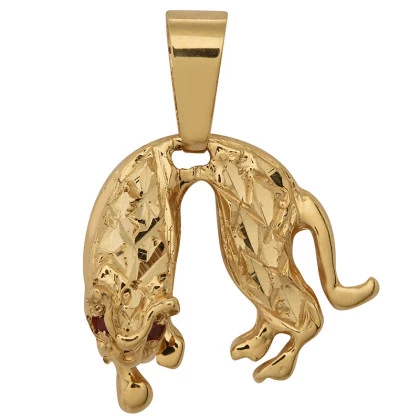 Pingente Ouro 18k Pantera Pequeno com Olhos de Zircônia