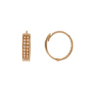 Brinco de Ouro 18k Argola com Pedras