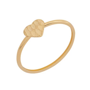 Anel Feminino de Ouro 18k Coração 