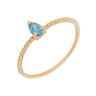 Anel Feminino de Ouro 18k Gota