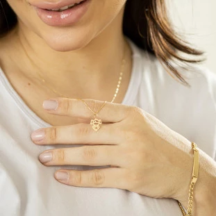 Pingente de Ouro 18k Menina Chapa Pequeno