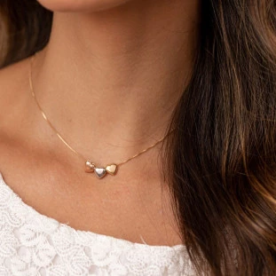 Corrente de Ouro 18k Veneziana + Pingente de Ouro 18k Coração