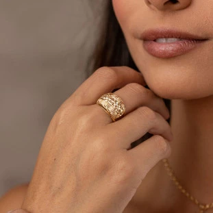 Anel de Ouro 18k Feminino Princess
