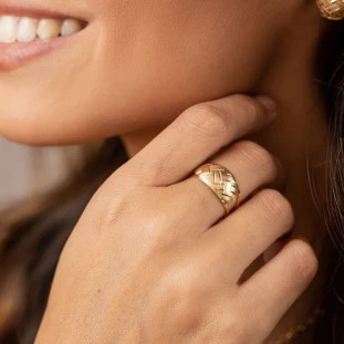 Anel de Ouro 18k Ovale Giallo