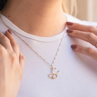 Pingente de Ouro 18k Estetoscópio com Pedra