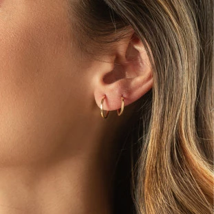Brinco de Argola Ouro 18k Fio Quadrado Pequeno