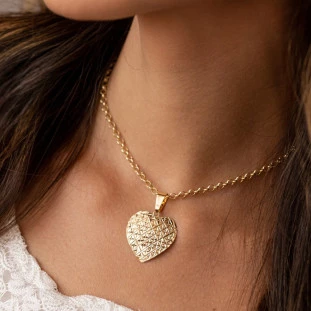 Pingente de Ouro 18k Coração Grande
