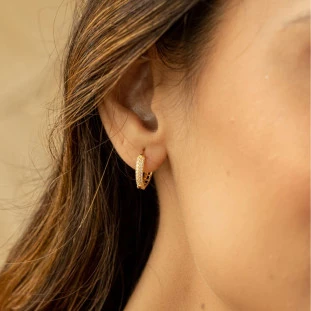 Brinco Feminino de Ouro 18k Argola Médio