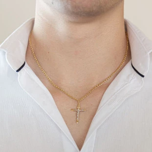 Pingente de Ouro 18k Cruz com Cristo