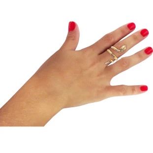Anel de Ouro 18k Cobra Unissex com Rubi