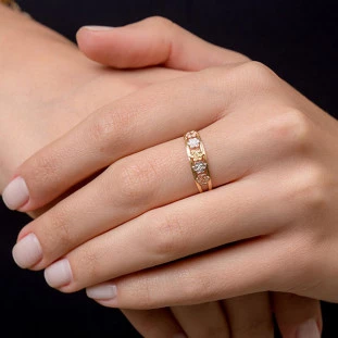 Anel de Ouro 18k 5 Florzinhas