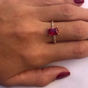Anel de Ouro 18k Feminino com Zircônio Shine