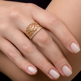 Anel de Ouro 18k com Zircônio Richiedere