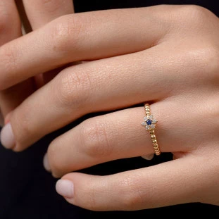 Anel de Ouro 18k e Zircônia Lily 