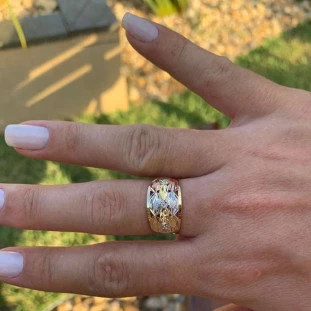 Anel de Ouro 18k Tricolor Feminino Giardino