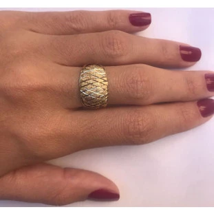Anel de Ouro 18k Amarelo Fosco Jaune